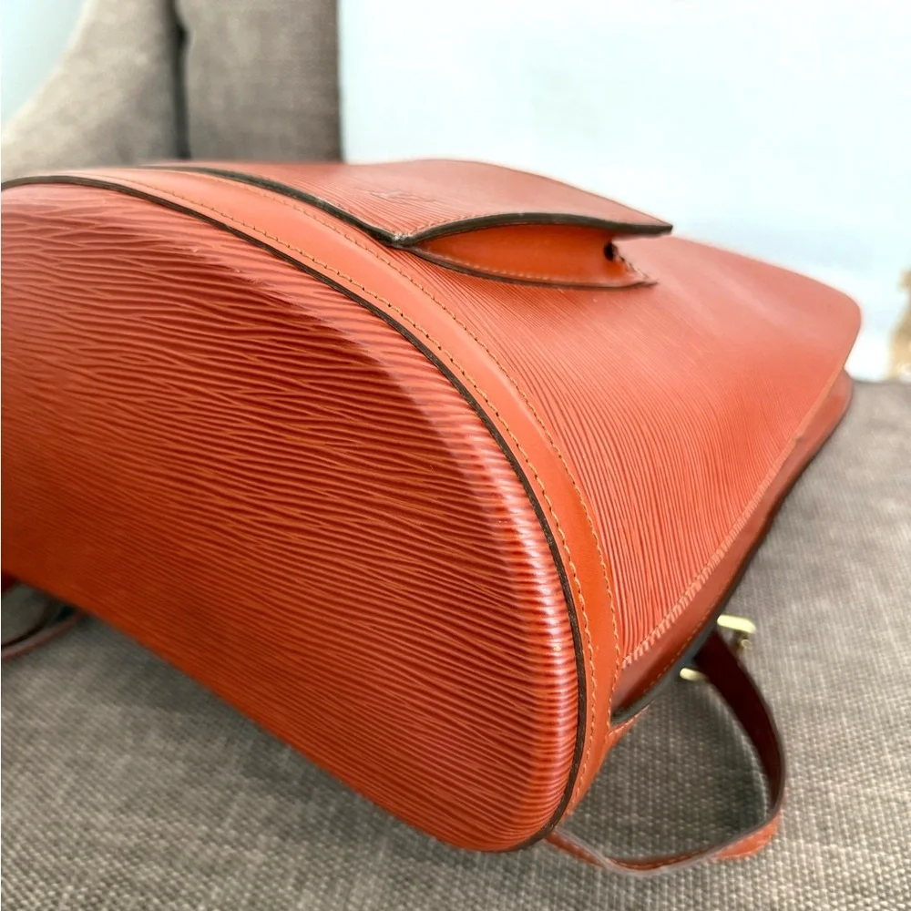 Authentic Louis Vuitton Epi Gobelin Backpack M52293 brown Epi leather